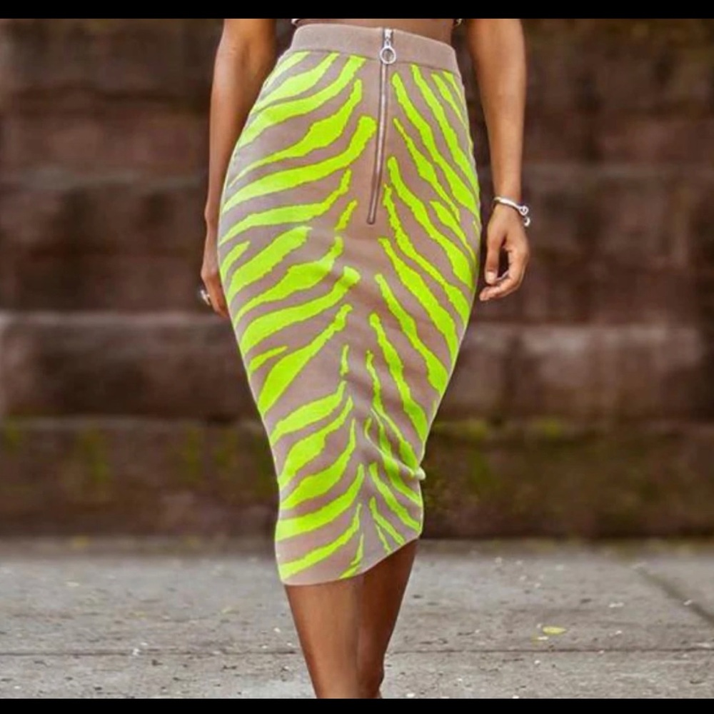 LIME ZEBRA SKIRT